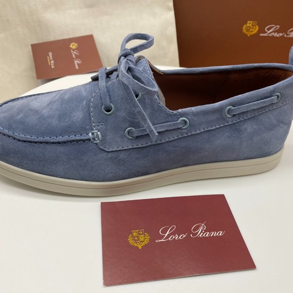 Loro Piana women's summer casual suede flats shoes - Picture 3 of 7